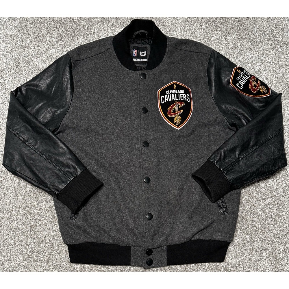 Cleveland Cavaliers Varsity Jacket Mens Large Two Tone Charcoal Coat NBA